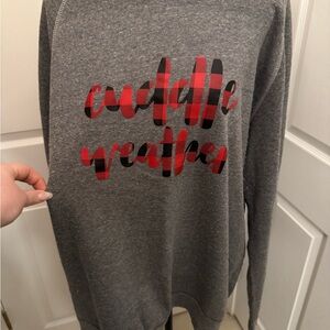 💕 Gray Cuddle Weather Crew Neck Sweatshirt Size 2XL